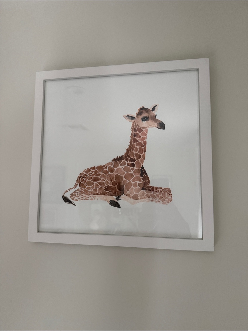 Pottery Barn Kids Brown & Cream Giraffe Nursery Wall Art
